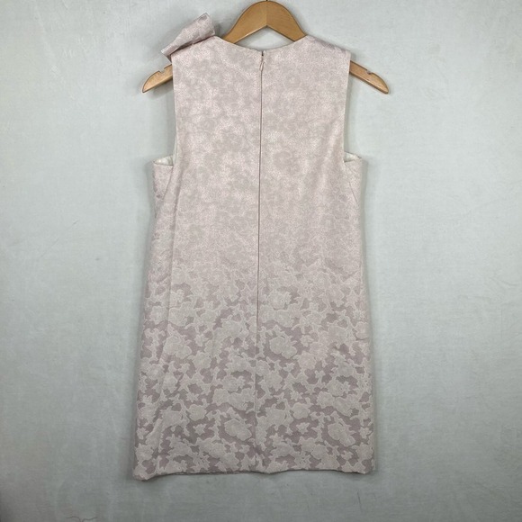 NWT Tahari Arthur S. Levine Blush Pink Jacquard Floral Print Bow Dress Size 2 - Picture 5 of 6